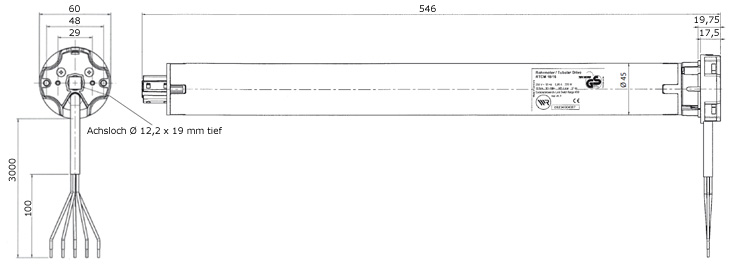 Rademacher RTFM Abmessungen Rademacher Rollotube intelligent Duofern small Abmessungen