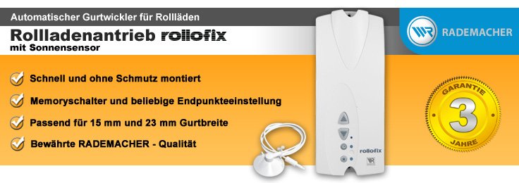 Rademacher Rolladenantrieb Rollofix mit Sonnensensor_Schnell und ohne Schmutz montiert