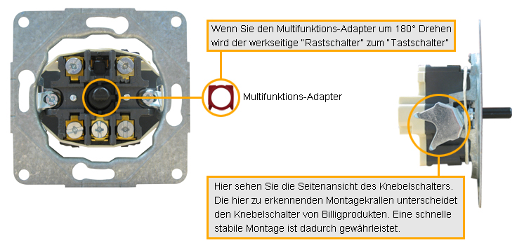 Beschreibung - Inprojal UNI Knebelschalter und -taste