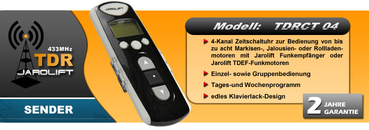 Jarolift Funkhandsender mit Timer, 4 Kanal - TDEF Funkmotoren Steuerung