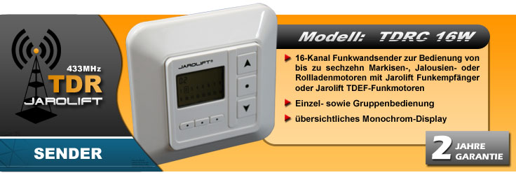 Jarolift Funkwandtaster TDRC Rohrmotoren Steuerung