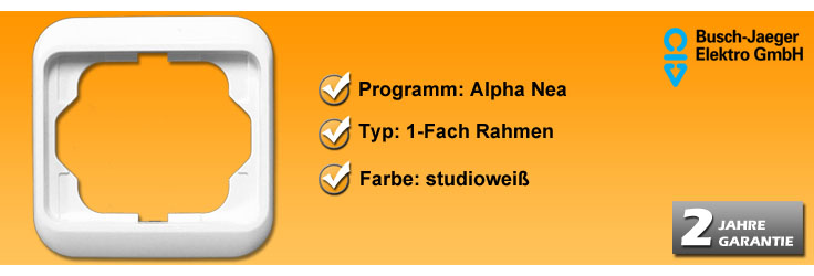 Rahmenprogramm Busch-Jaeger Alpha Nea 1-Fach 1721-24G
