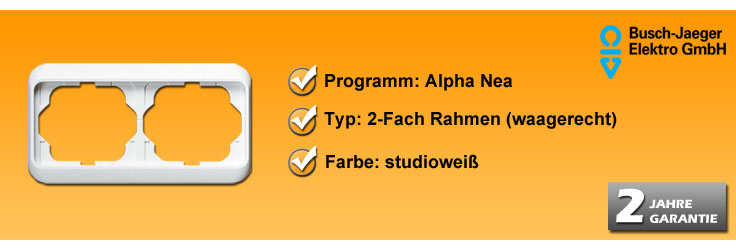 Rahmenprogramm Busch-Jaeger Alpha Nea waagerecht 2-Fach (1722-24G)
