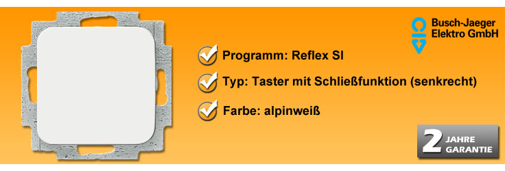Taster Busch und J&auml;ger Reflex SI Schlie&szlig;funktion (2506-214 & 2020 US)