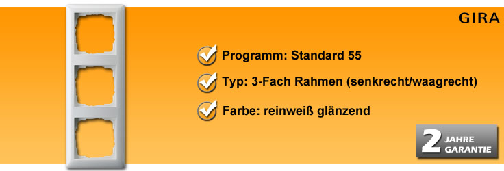 Rahmenprogramm Gira Standard 55 3-Fach Rahmen (21303)