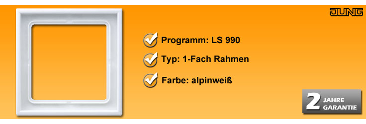 Rahmenprogramm Jung LS 990 1-Fach Rahmen (LS 981 WW)