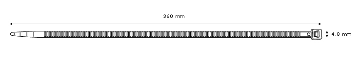 JAROLIFT®™ Kabelbinder - Abmessungen JAROLIFT®™ Kabelbinder