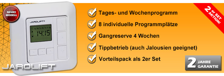 Zeitschaltuhr Sevenlogic Comfort Jarolift 8 Programmpl&auml;tze 2er Set