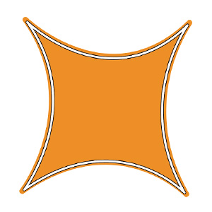 Sonnensegel mit umlaufend eingen&auml;htem Gurtband
