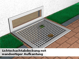 Lichtschachtabdeckung mit Aufkantung Lichtschachtabdeckung mit Aufkantung