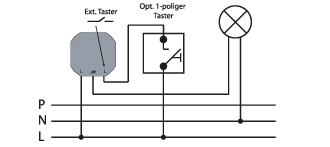 RADEMACHER DuoFern Universal-Dimmaktor - Anschlussbeispiel des Universal-Dimmaktors