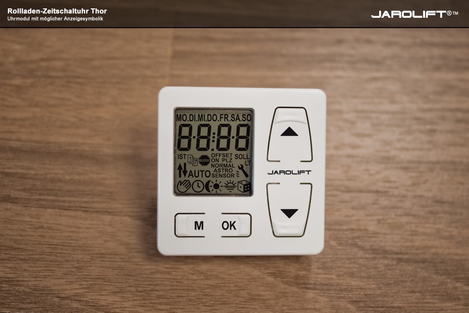 Jarolift®™ Rollladen Zeitschaltuhr Typ Thor inkl. 3,00 m Sonnen 
