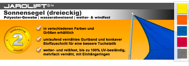 JAROLIFT Sonnensegel / Sonnenschutzsegel - Dreieckig